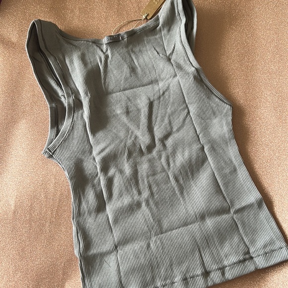 SKIMS Cotton Rib Tank in Smoke - Picture 3 of 3